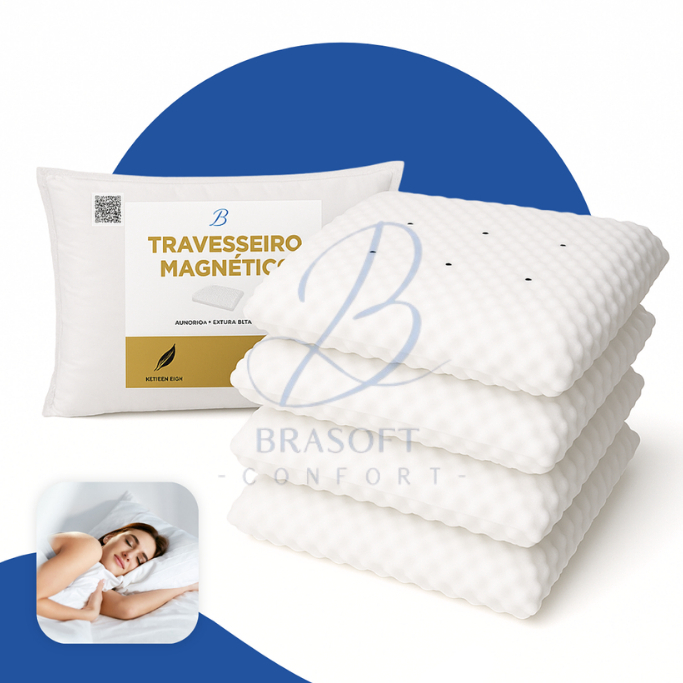 KIT 2 Travesseiro Magnético Anti Ronco Alivia Dor Ortopédico Massageador Anatomico ENVIO IMEDIATO