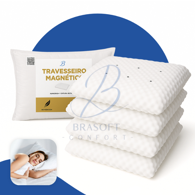 KIT 4 Travesseiro Magnético Anti Ronco Alivia Dor Ortopédico Massageador Anatomico ENVIO IMEDIATO