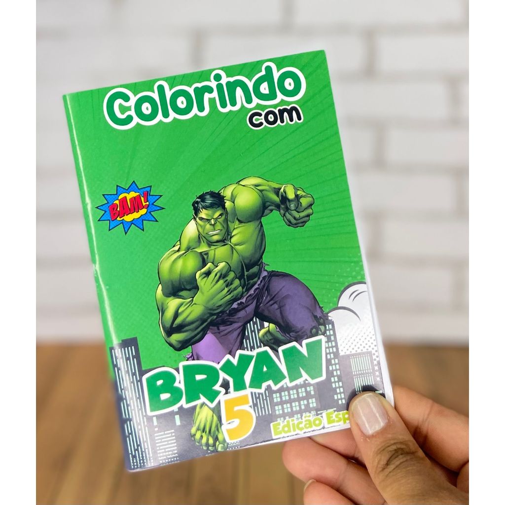 Kit 10/20/30/40 Livrinho Personalizado Hulk Lembrancinha Aniversario Festa infantil Todos os Temas