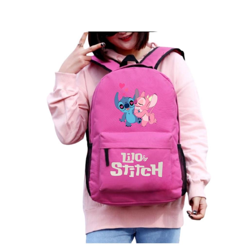 Mochila grande capacidade estudante escola mochila impermeável viagem Passeio Lilo Stich Moana anime