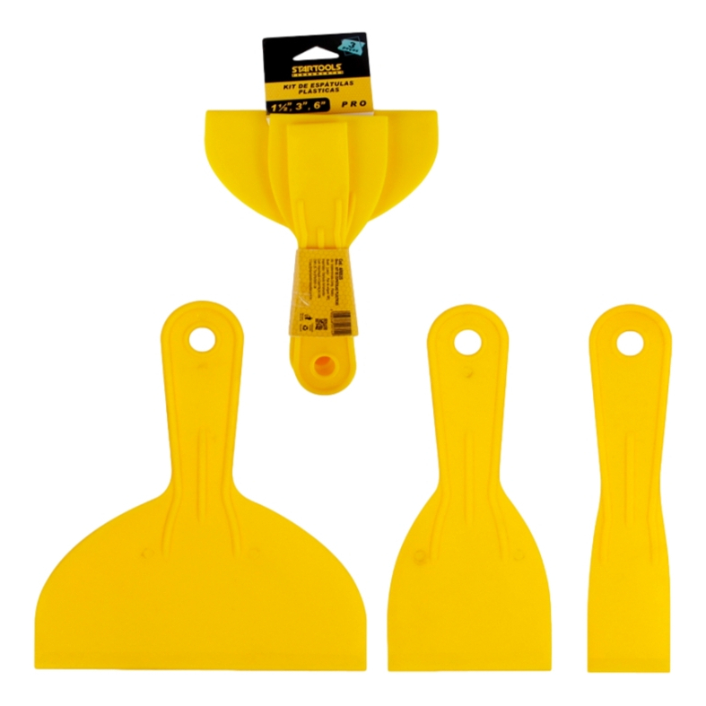 Kit 3 Espatula Em Plastico Massa Corrida Textura Lisa Startools em Oferta na Shopee