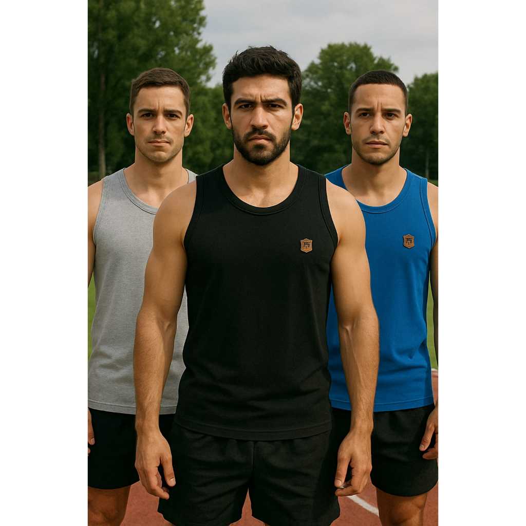 kit 3 Camiseta Masculina Regata Regata Camisa Algodão Lisa Premium Blusa