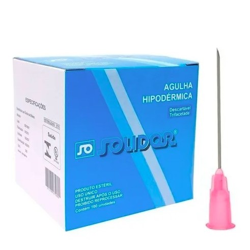 Agulha Descartável Solidor 18G x ½ (40mm x 1,20mm) – Caixa com 50 ou 100 Unidades em Oferta na Shopee