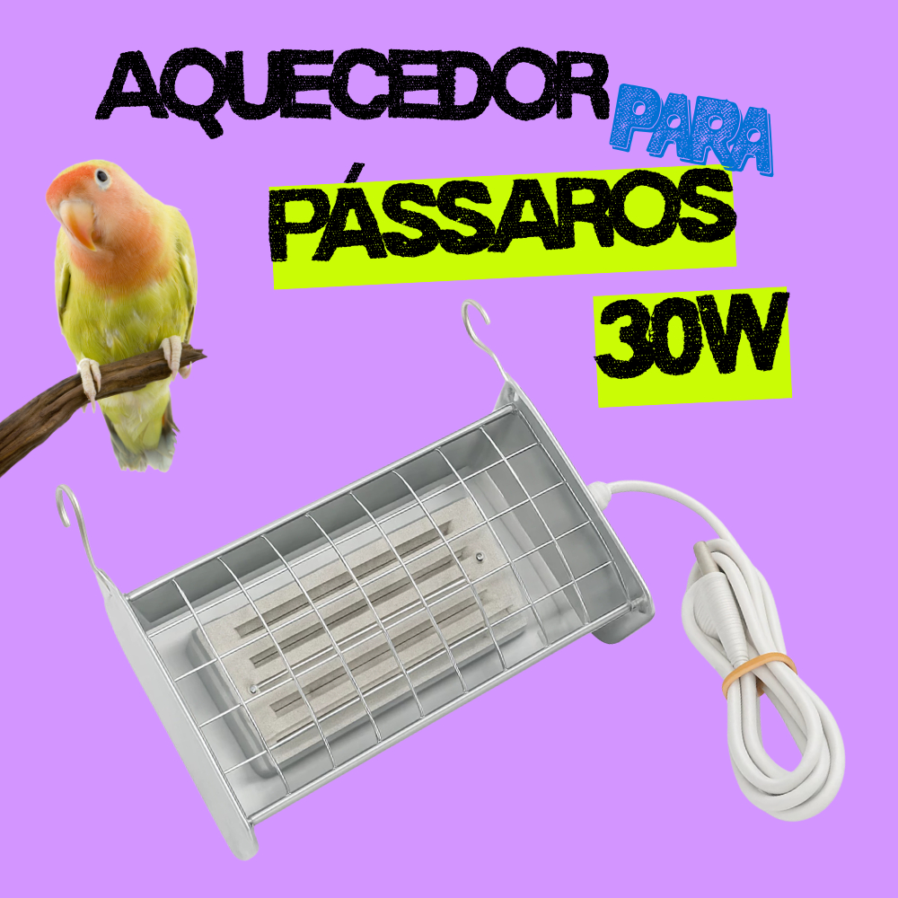 Aquecedor Para Viveiro Pássaros e Aves 30w Alumínio Gaiola 127V ou 220V