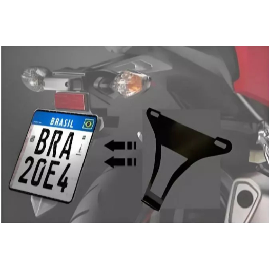 Suporte Protetor Placa Moto Mercosul Universal Moldura ferro aço