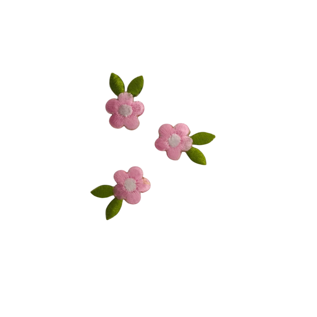 Aplique termocolante 5 bordados de flor em Oferta na Shopee