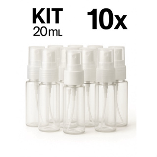 Kit 10 Frascos PET 20Ml com Válvula Spray R18/410 – Para Perfumes, Aromatizadores, Cosméticos em Oferta na Shopee