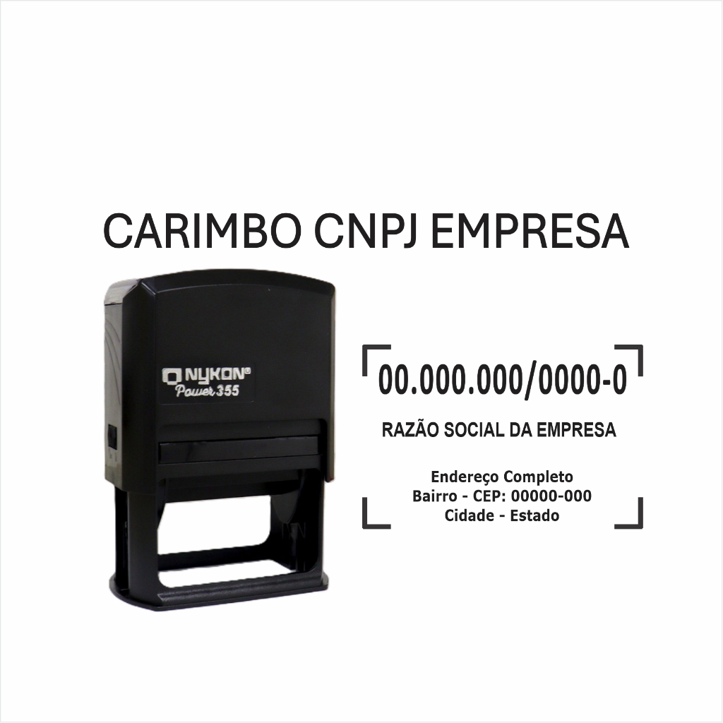Carimbo CNPJ Empresa 60x40mm
