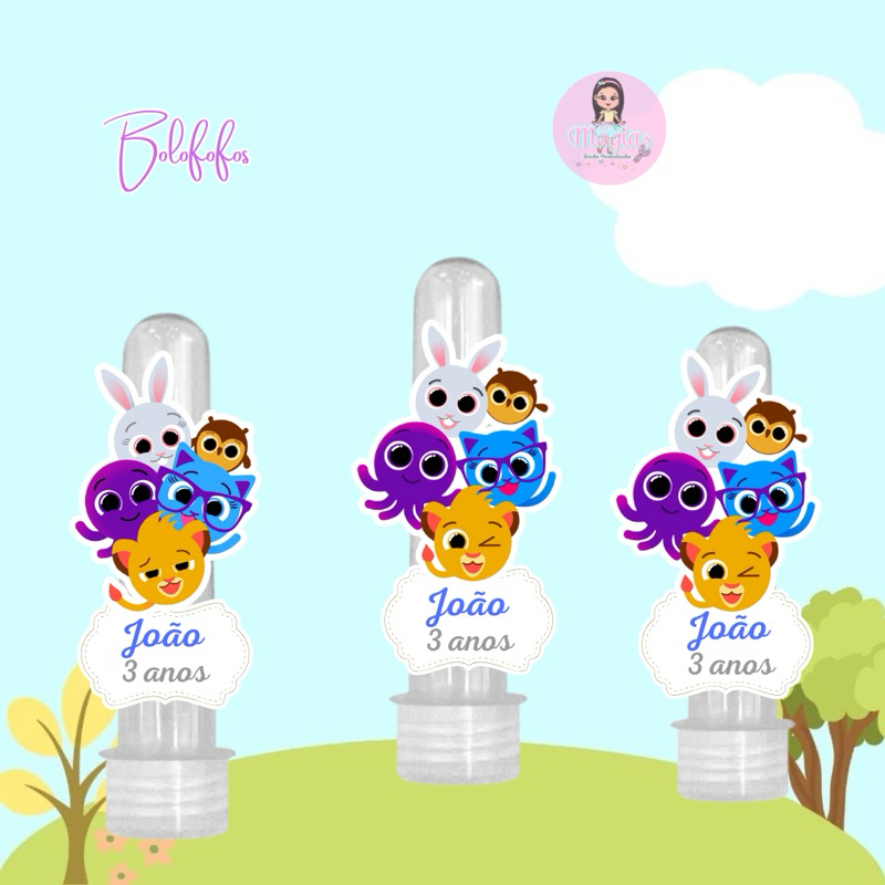 30 Apliques Tubetes Bolofofos - festa infantil - lembrancinha personalizada