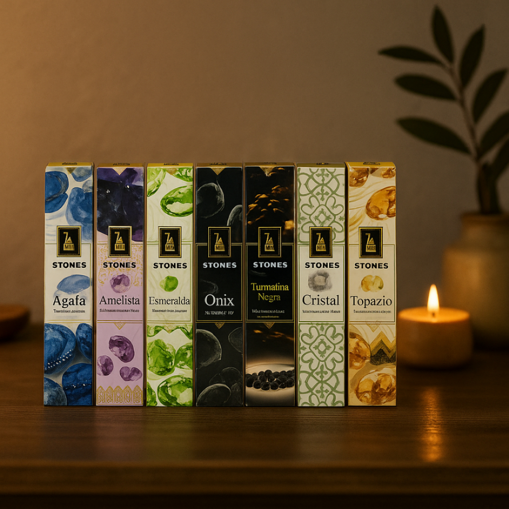 Kit 7 Incenso Massala Stones + 1 Incensário Incluso | Premium Aromaterapia Original da Índia