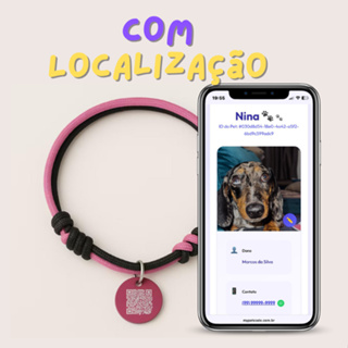 COLEIRA DE IDENTIFICAÇÃO QRCODE COM LOCALIZAÇÃO em Oferta na Shopee