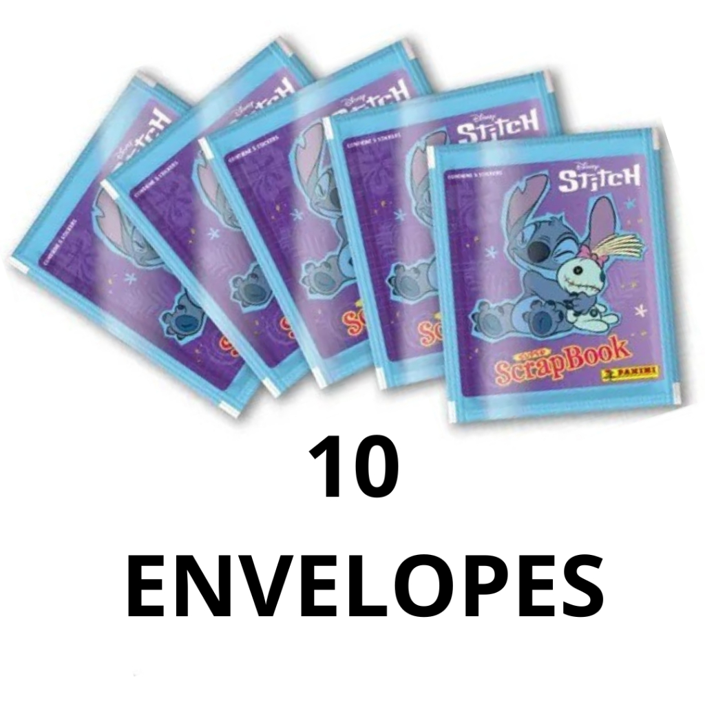 Figurinhas Stitch Super Scrapbook 50 Figurinhas 10 Envelopes