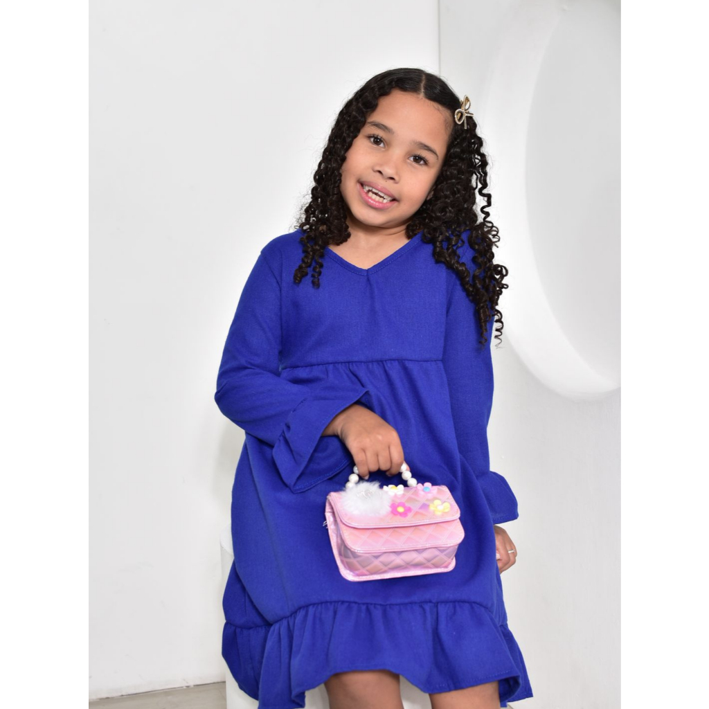 VESTIDO FEMININO INFANTIL LINHO em Oferta na Shopee