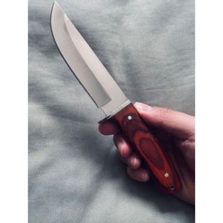 Faca Pequena Madeira Pesca Aço Inox + Bainha B086 Momo em Oferta na Shopee