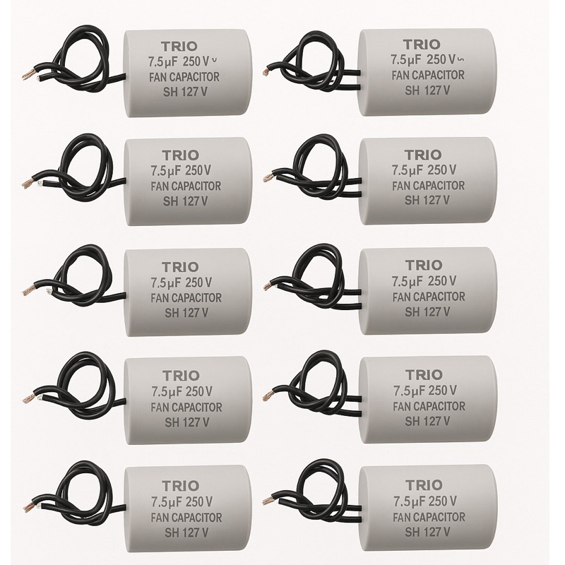 kit 10 Capacitor 127V Ventilador Teto 2 Fios