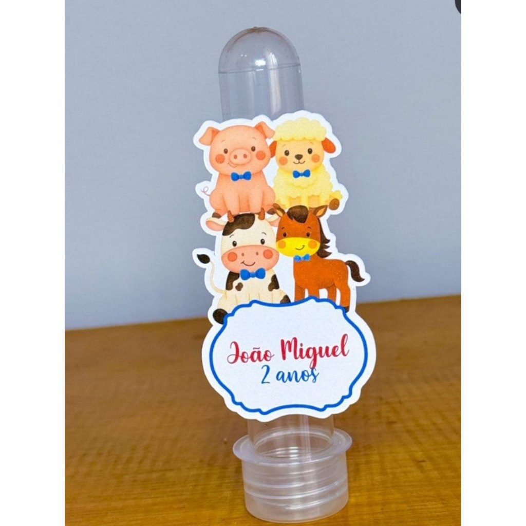 Tubetes 3d Personalizado Fazendinha-Lembrancinhas Personalizadas-Festa Infantil