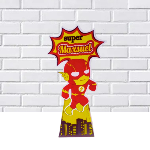 Caixa Pirâmide Personalizada FLASH 3D/Lembrancinha Festa infantil/aniversário/mimo/mesversário