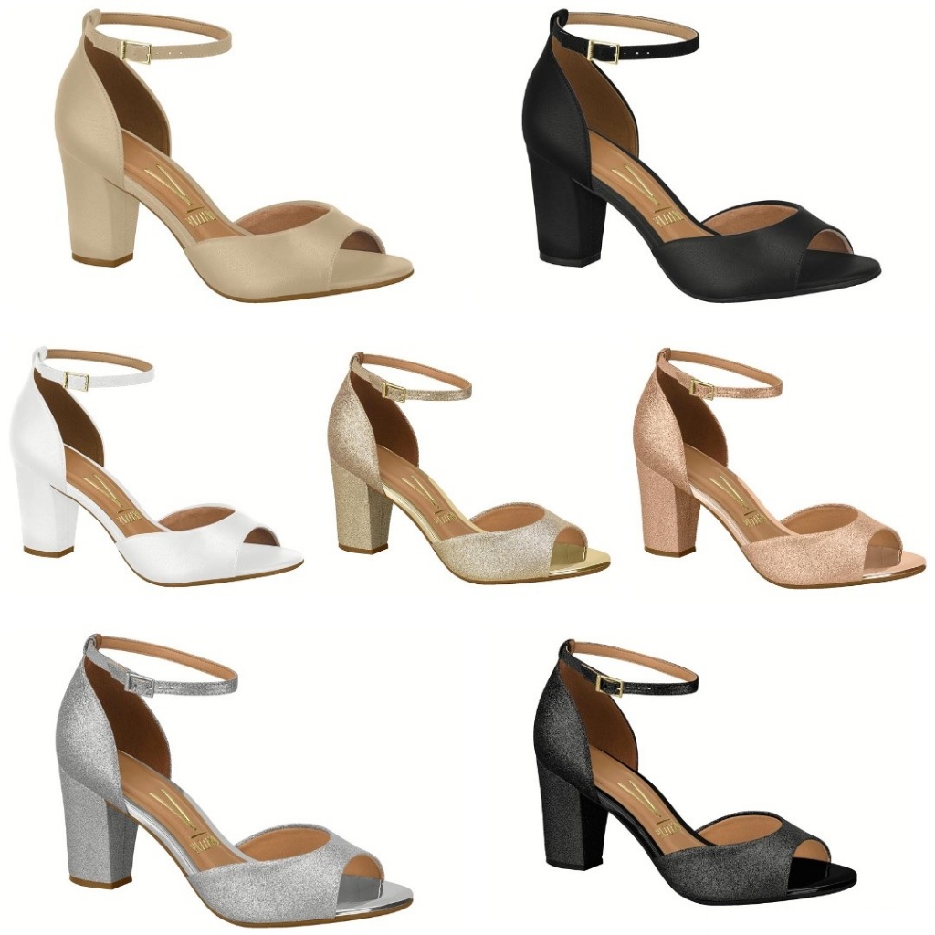 Sandália Feminina Vizzano Salto Médio Grosso Confortável 6262406 em Oferta na Shopee