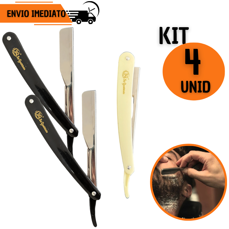 Kit Navalhete Barbeador Leve Profissional Barbeiro Barba Corte Preciso Barbearia Navalha Salão