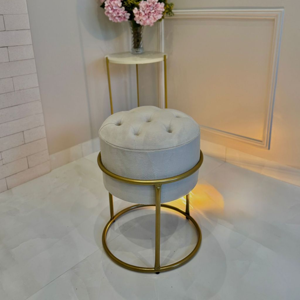 Puff Moderno Argola – Puff Estofado para Sala, Quarto e Espaços Decorativos em Oferta na Shopee
