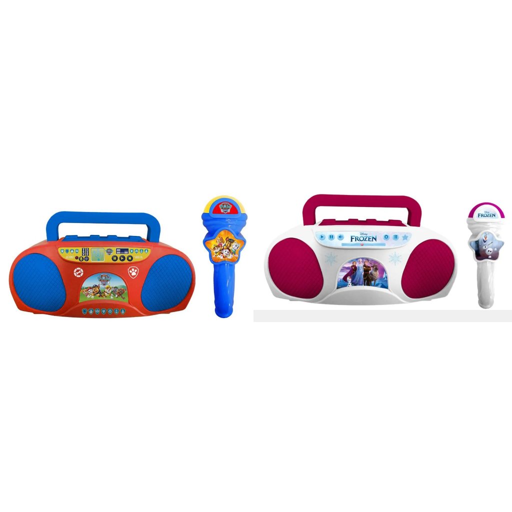 Karaokê Boombox musical infantil Frozen/Patrulha Canina / Harry Potter / Hello Kitty Candide Pilhas inclusas