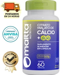 Citrato Malato De Cálcio + Vitamina K2 + D3 - 60 Cápsulas 700mg - Duom