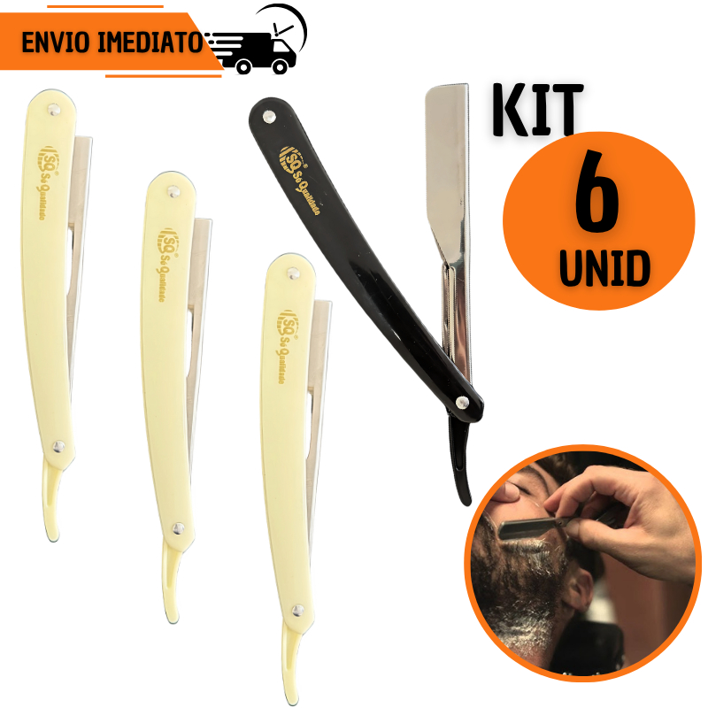Kit Navalhete Profissional Barbeiro Barba Corte Preciso Barbearia Navalha Leve Barbeador Salão