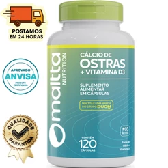 Cálcio De Ostras + Vitamina D3 - 120 Cápsulas 750mg - Duom