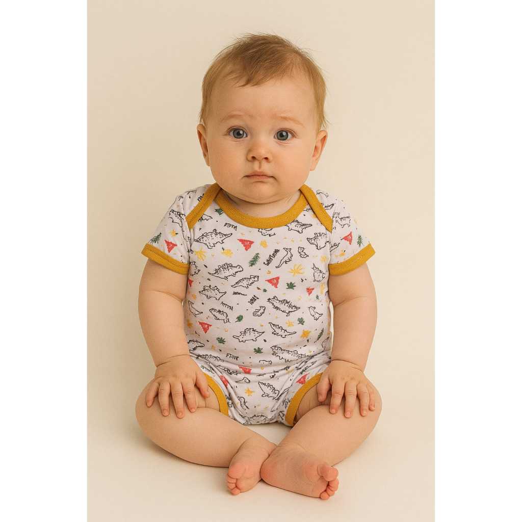 Kit 2 Peças - Macaquinho Romper Roupa De Bebe Banho De Sol Macacão Curto
