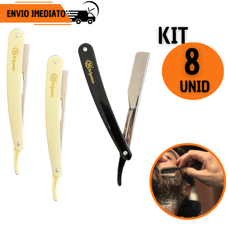 Kit Navalhete Profissional 8/ 4 ou 2 Unids Barbeiro Barba Corte Preciso Barbearia Navalha Barbeador