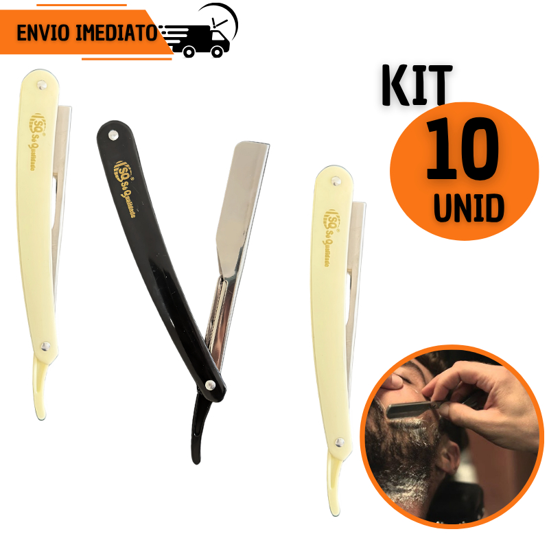 Kit Navalhete Profissional Barbeiro Barba Corte Preciso Barbearia Navalha Barbeador Leve Acabamento
