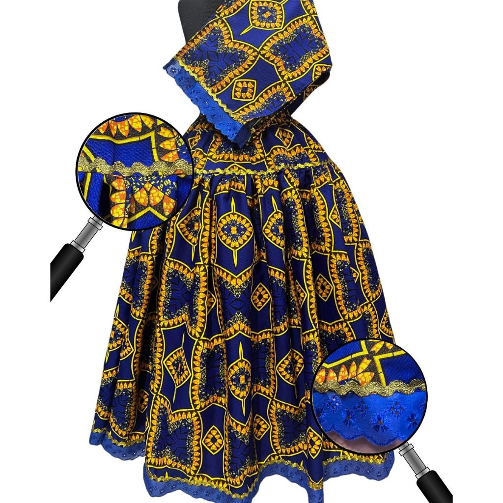 Conjunto Saia e Ojá Pano de Cabeça Estampa Africana Umbanda Candomblé Várias Cores 4mt De Roda