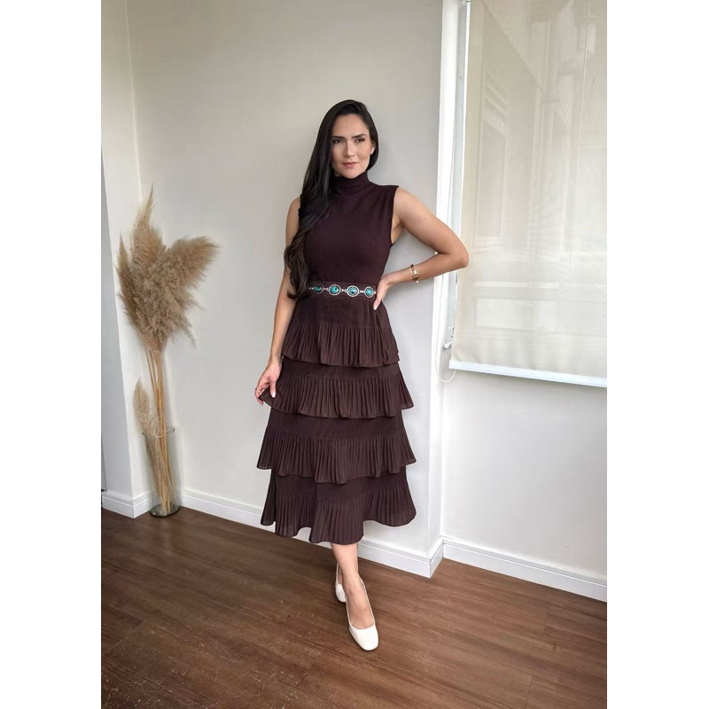 Saia Plissada 4 Camadas S-1 em Oferta na Shopee