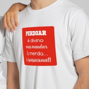 Camiseta BRANCA Básica de Algodão Masculina e Feminina Camiseta frases Camiseta estampa engraçadas