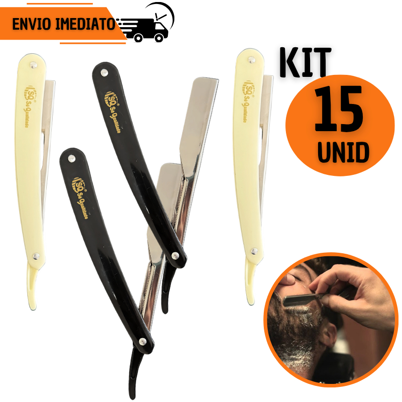 Kit Navalhete Profissional 15/ 10 ou 5 Unids Barbeiro Barba Corte Preciso Barbearia Navalha Precisão