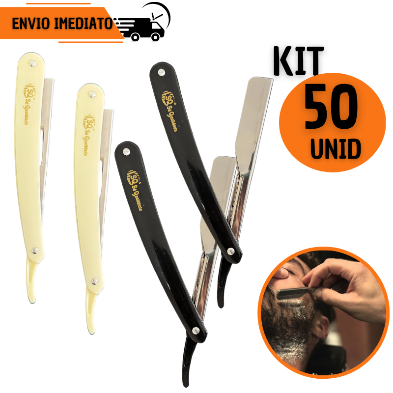 Kit Navalhete Profissional Barbeiro Barba Corte Preciso Barbearia Navalha Design Barbeador Salão