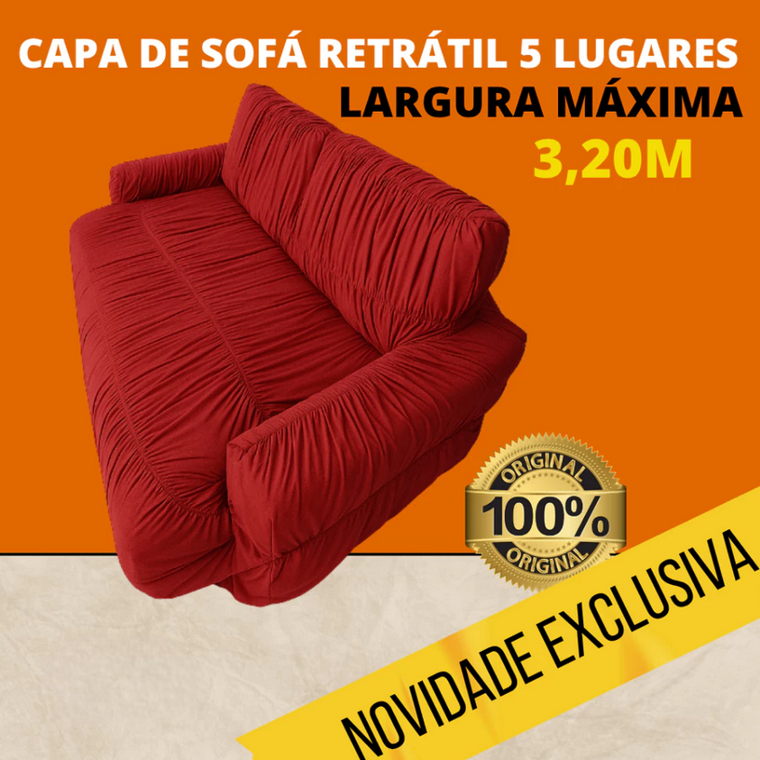 CAPA PARA SOFÁ RETRÁTIL 5 LUGARES LARGURA DE 2,70 A 3,20 M PROMOÇÃO VARIAS CORES