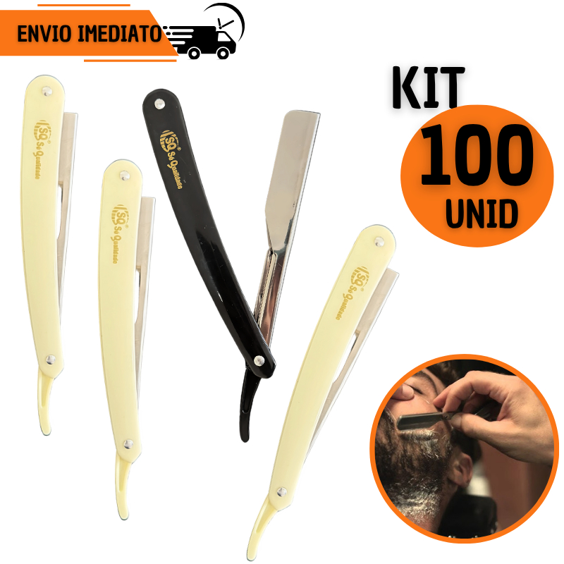 Kit Navalhete Barbeador Profissional Barbeiro Barba Corte Preciso Barbearia Navalha Corte Preciso