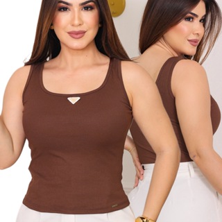 Regata com broche de metal Malha Canelada de Alta Qualidade em Oferta na Shopee