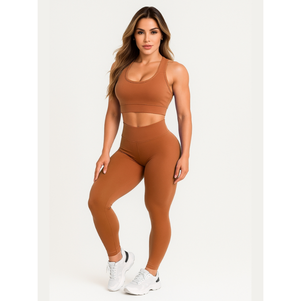 1 Conjunto Calça Legging E Top Fitness Roupas Femininas Para Academia A01 em Oferta na Shopee