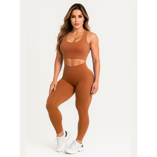1 Conjunto Calça Legging E Top Fitness Roupas Femininas Para Academia A01 em Oferta na Shopee