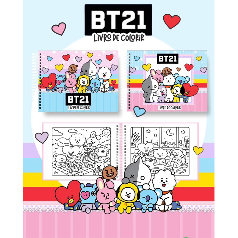 Livro de Colorir BT21/BTS Personalizado com nome