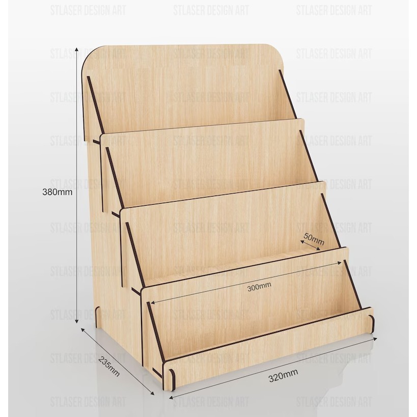 Expositor porta Folder, cartão, panfleto, livros, folheto MDF