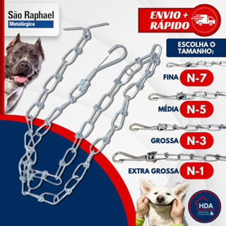 Coleira Corrente Metal Para Cachorro Pet 1,5M Fina Média Grossa - São Rafael em Oferta na Shopee