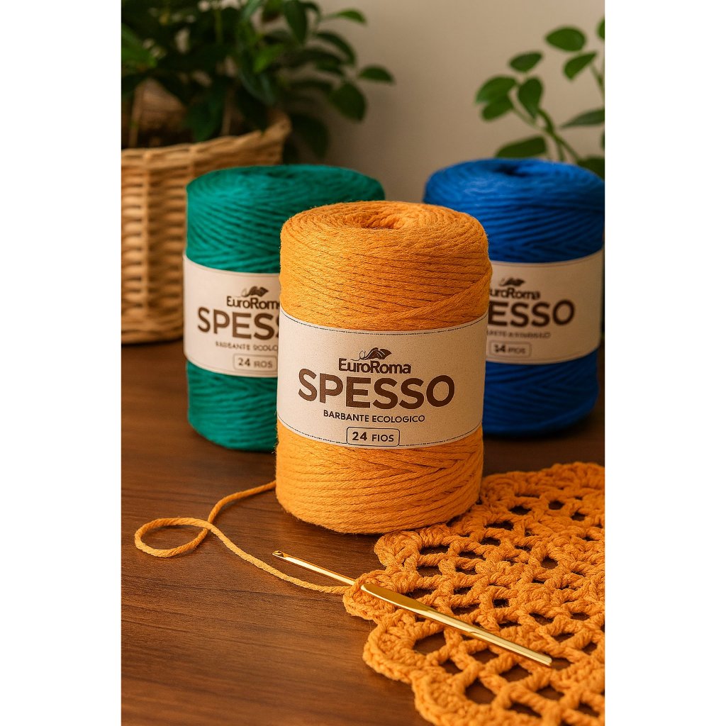 Barbante Spesso EuroRoma 24 Fios | Fio Grosso Premium para Crochê e Macramê em Oferta na Shopee