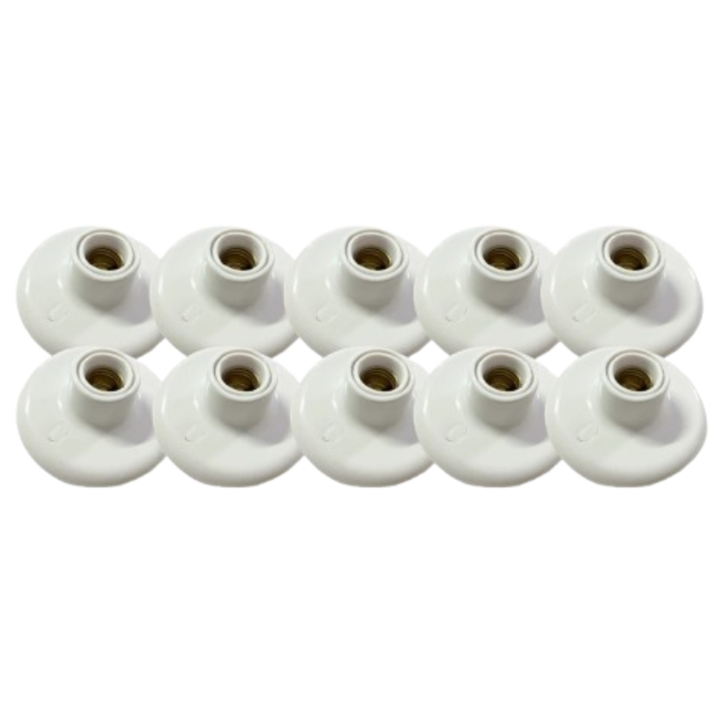 Kit 10 Plafon Luminaria Bocal de Teto Soquete E27 Branco Bivolt Plafonier Redondo 110v 220v em Oferta na Shopee