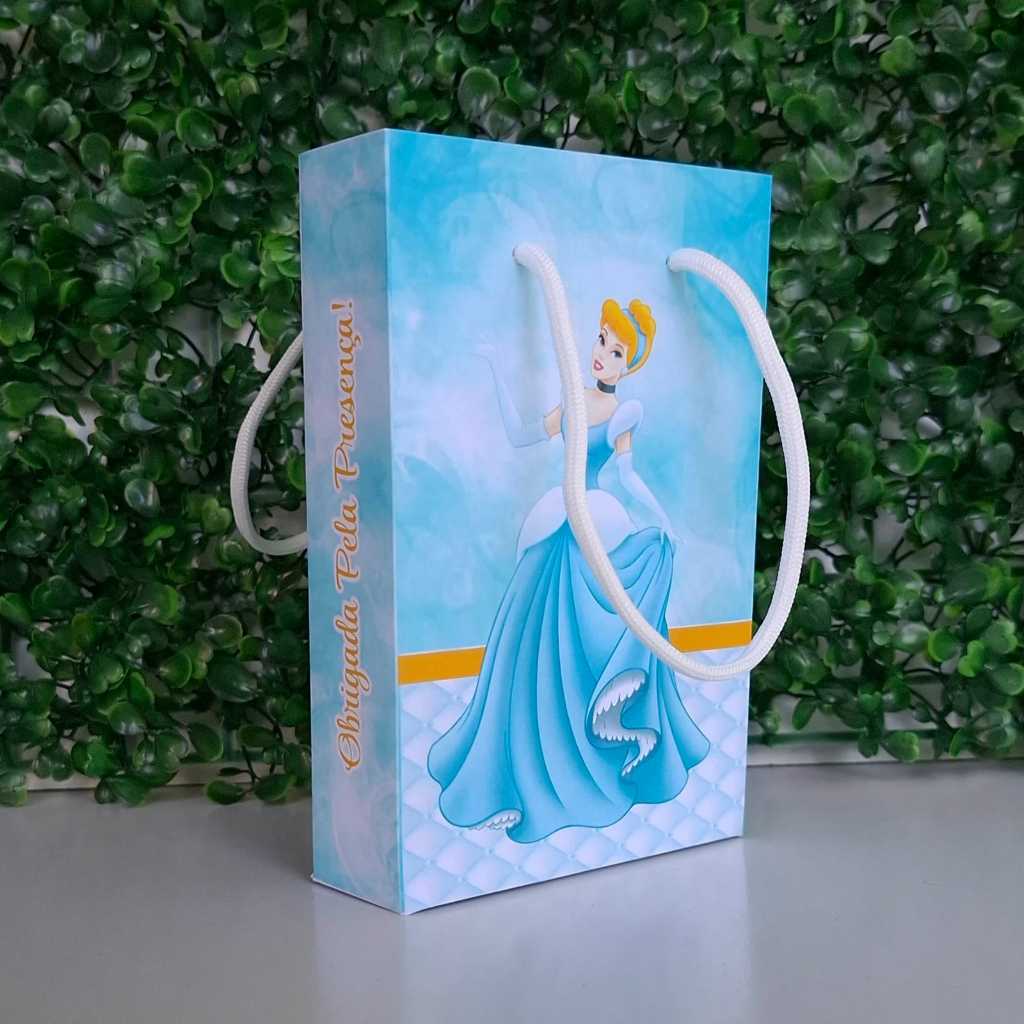 Sacolinha Personalizada (P) para Festa Lembrancinhas Aniversário Cinderela PEGUE E MONTE