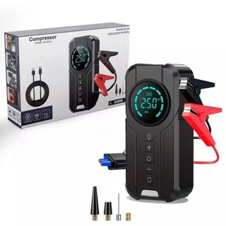 Bomba de Ar Portatil Compressor Inflator Multi-função 4 em 1 PowerBank 8kmah Bateria Cali…