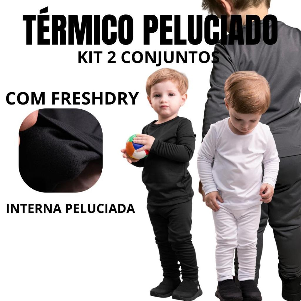 Kit 2 Conjuntos Térmicos Infantil e Juvenil Unissex