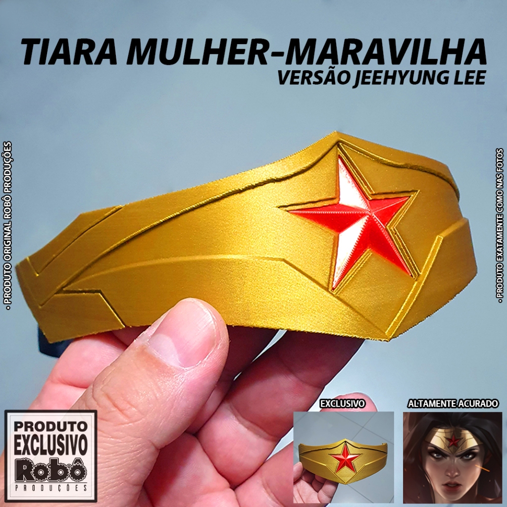 Tiara Coroa Mulher Maravilha - Liga da Justiça - HQ - Fantasia - Cosplay Wonder Woman - Halloween